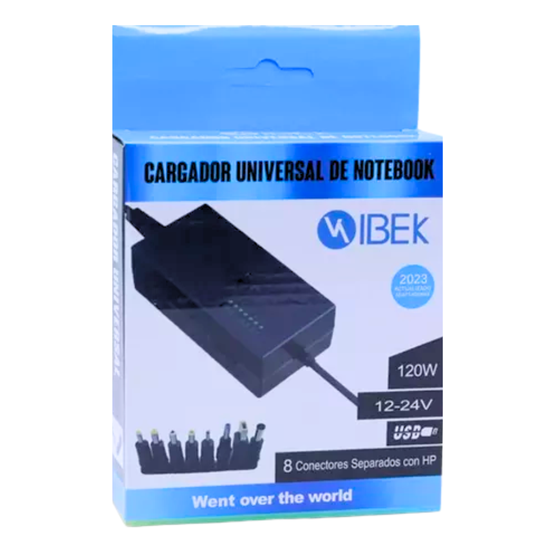 CARGADOR NOTEBOOK IBEK NT1001 UNIVERSAL 120W (novedad)