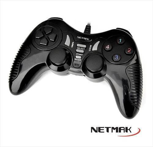 JOYSTICK NETMAK NM-TURBO USB DOBLE VIBRACION P/PC COMPATIBLE CON PS3/FUNCION D-INPUT & X-INPUT