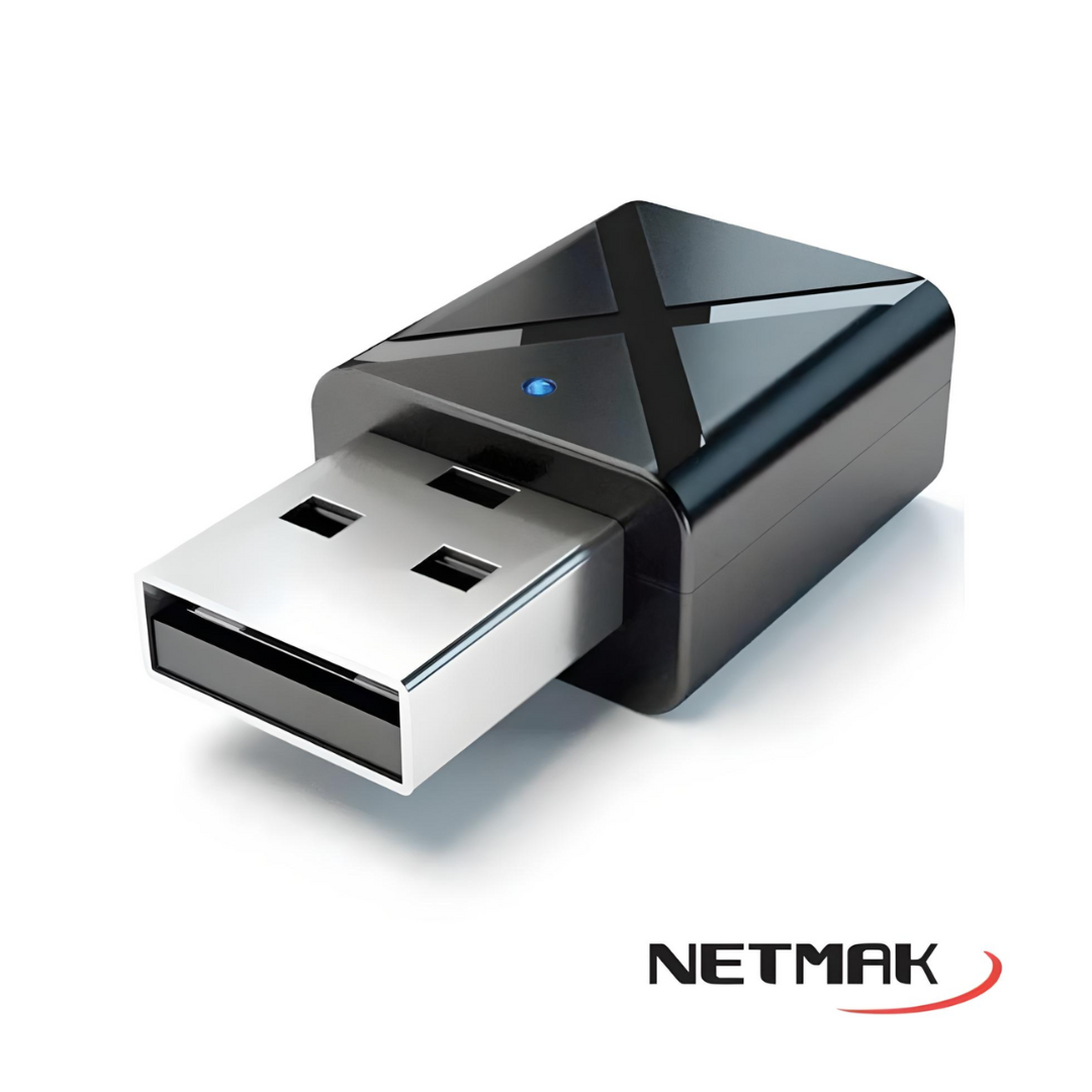 ADAPTADOR BLUETOOTH NETMAK NM-BT8 TRANSM/RECEPT USB + CABLE 3.5 PLUG