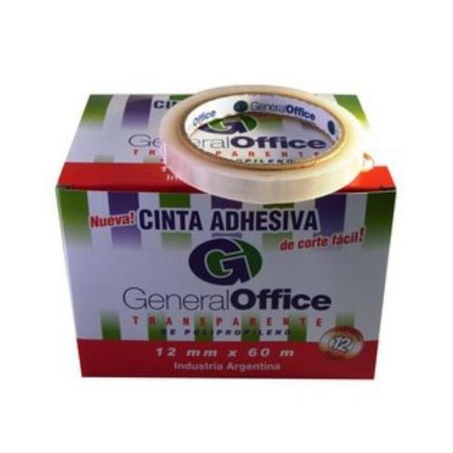 CINTA ADHESIVA GENERAL OFFICE TRANSPARENTE - ROLLO 12mm.x60mts.