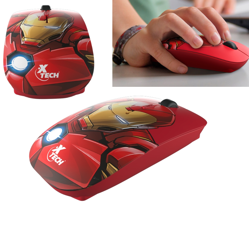 XTECH Mouse Inalámbrico Iron Man Edition - 800-1200-1600DPI - XTMM-340IM