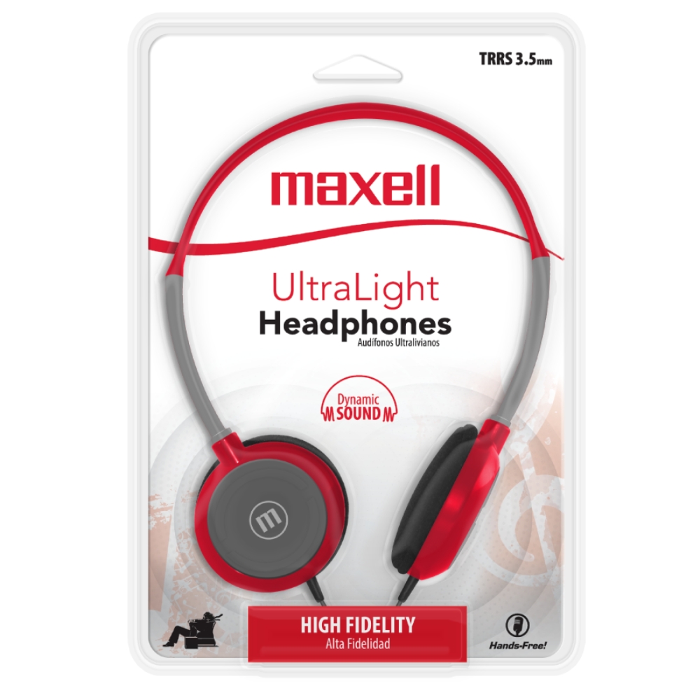 AURICULAR MAXELL HP-200 ROJO