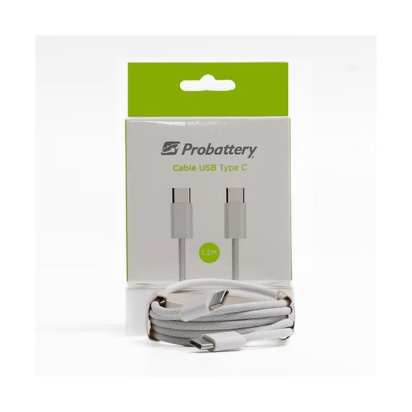 CABLE TIPO C AMBAS PUNTAS KCTB-TYPEC 1.20 MTS PROBATTERY