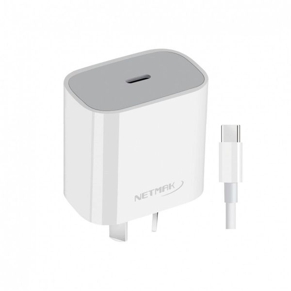 CARGADOR NM-CP8 USB QC3.0 20W + USB-C PD 20W CARGA RáPIDA NETMAK