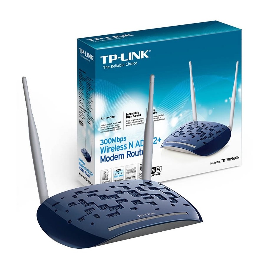 Modem Router Tp-Link Td-W8960N Adsl2 300Mbps Doble Antena 