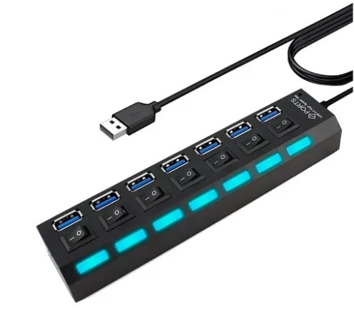 HUB 7 BOCAS USB CON LLAVE DXHUB7P DINAX