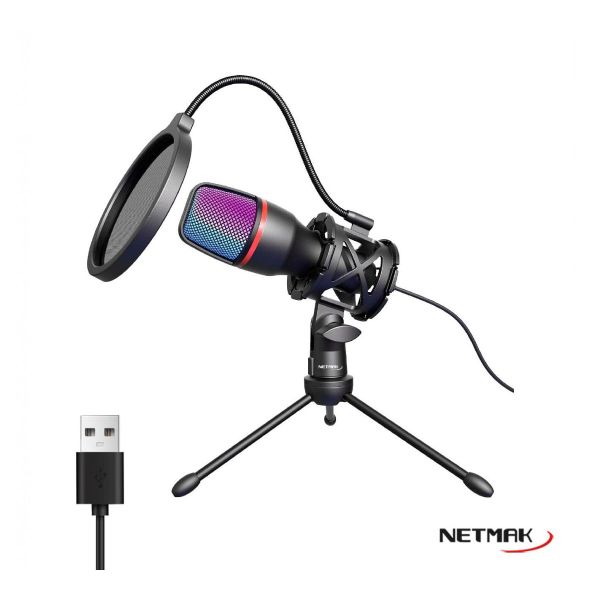 MICROFONO NM-MS786 RGB STREAMING USB NETMAK