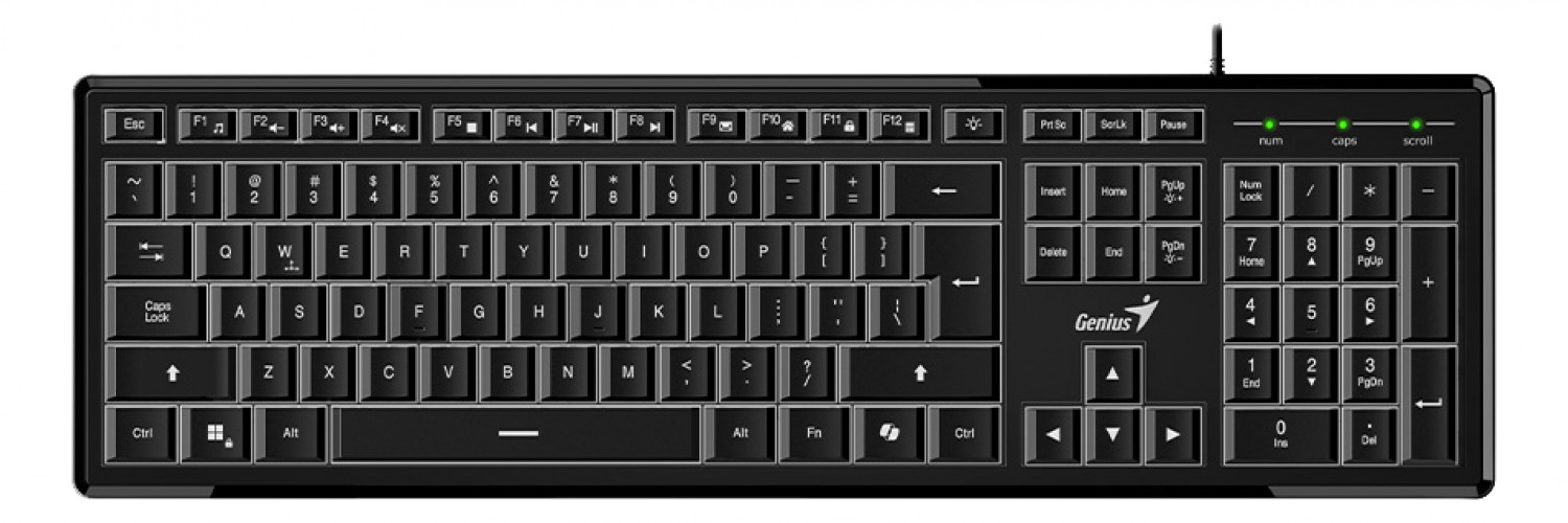 TECLADO GENIUS SLIMSTAR 820 USB BLACK RETROILUMINA